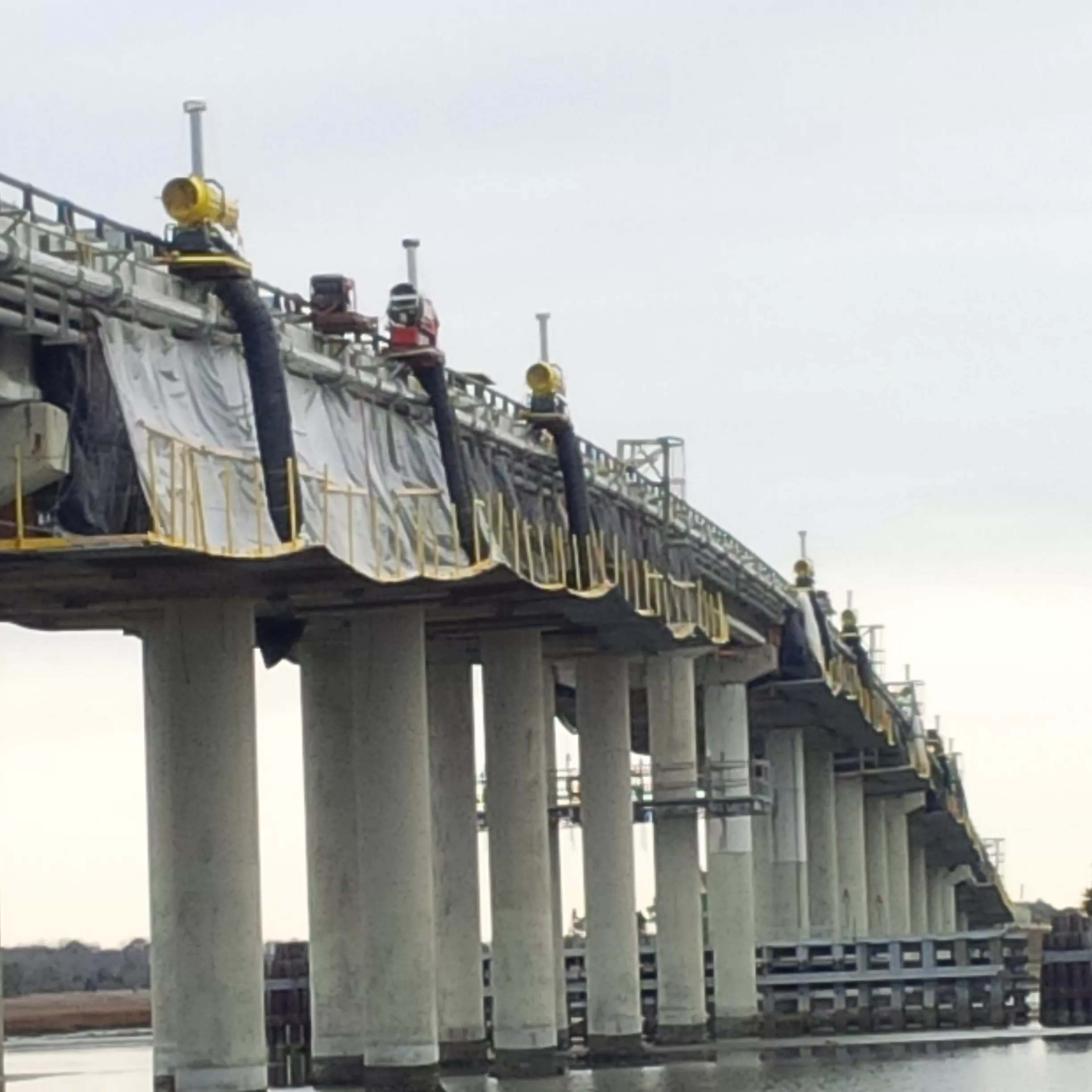 Freyssinet Inc. heating system during bridge engineering