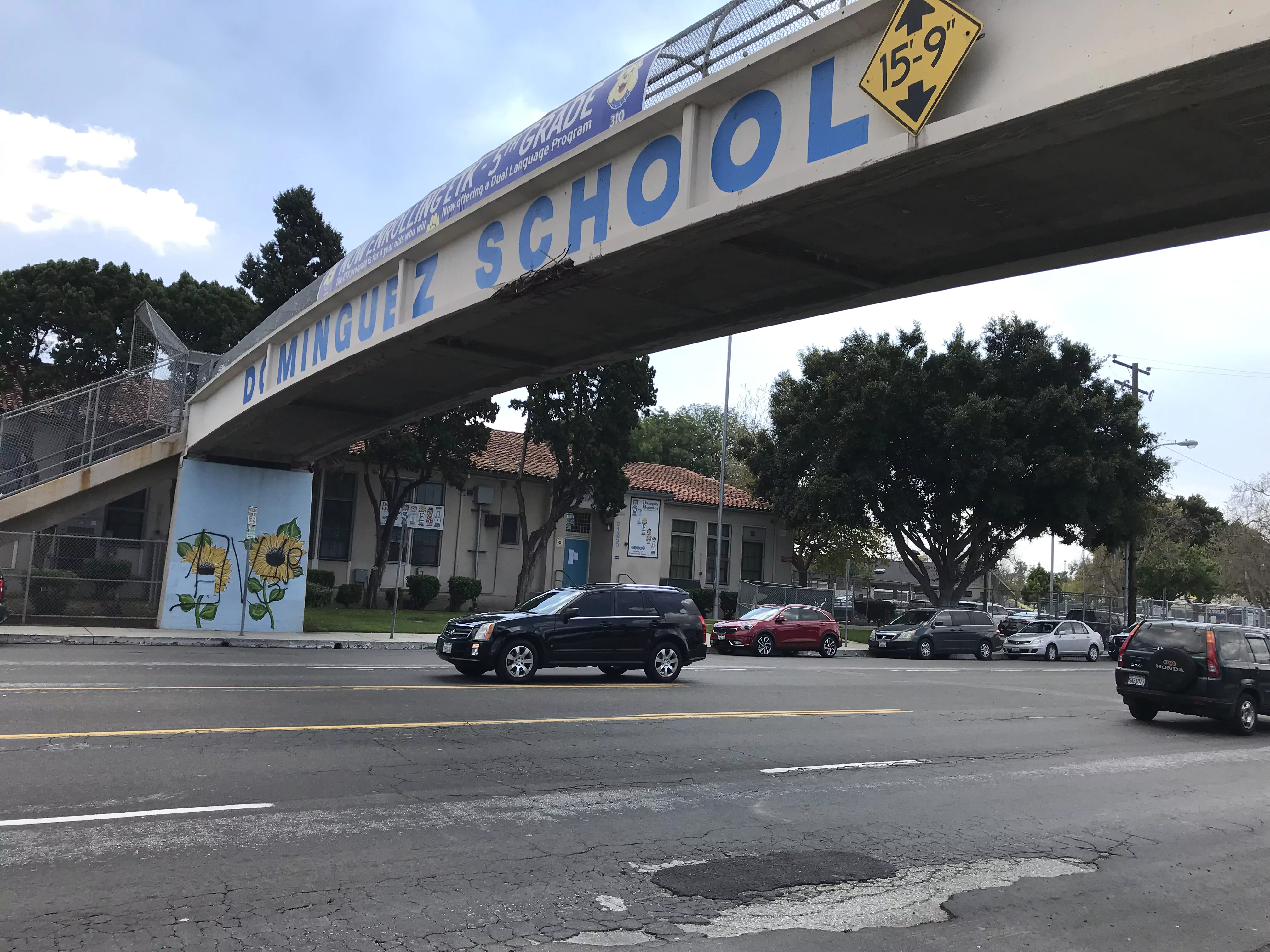 Dominguez Elementary School Pedestrian Overpass - Damaged Concrete